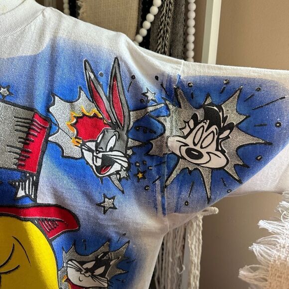 Vintage Looney Tunes Tweety Bird 90s Oversized Graphic T Shirt - Picture 2 of 11
